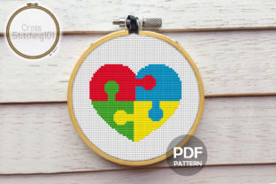 A Designer's Take on the Autism Puzzle Pieces Heart Cross Stitch