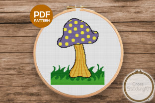 A Modern Cross Stitch Mushroom for Branded Merchandise