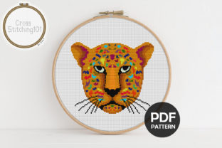 A Modern Jaguar Cross Stitch Pattern for Business Branding