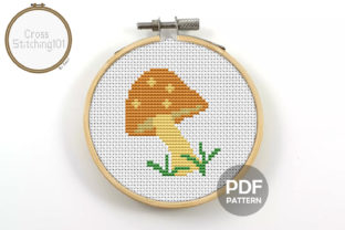 A Modern Mushroom Cross Stitch Pattern for Branded Merchandise
