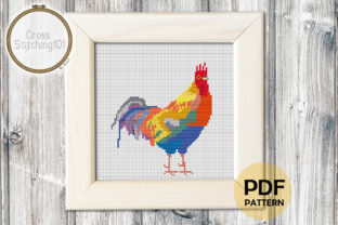 A Modern Rooster Cross Stitch Pattern for Real Projects