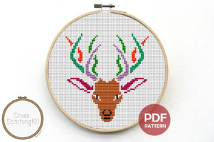 A Modern Stag Cross Stitch Pattern for Personalized Gifts
