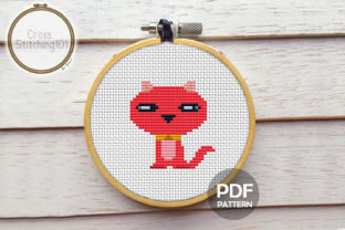 Cute Kitten Cross Stitch Pattern for Modern Handmade Products